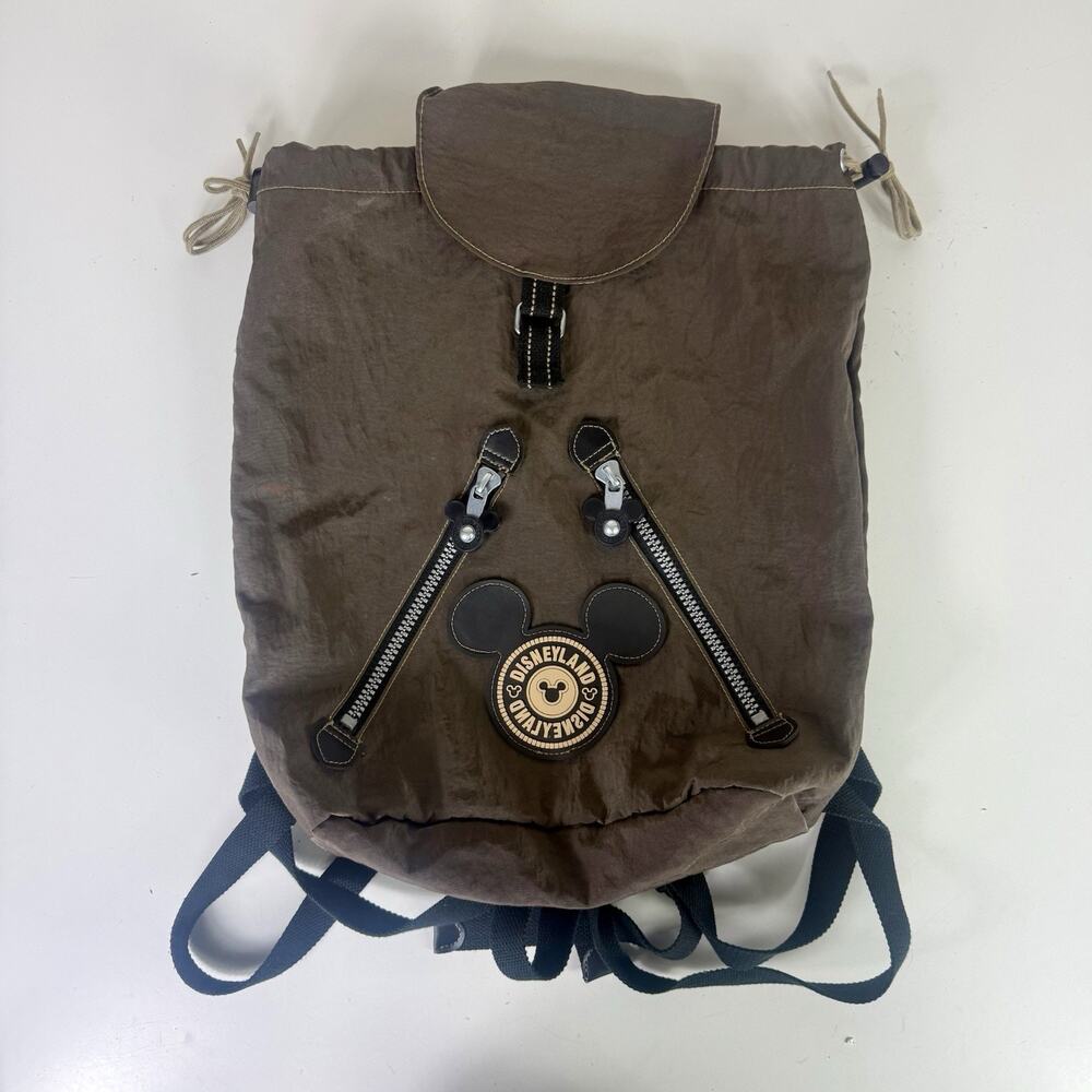 Rare Disneyland Drawstring Backpack Walt Disney Brown
